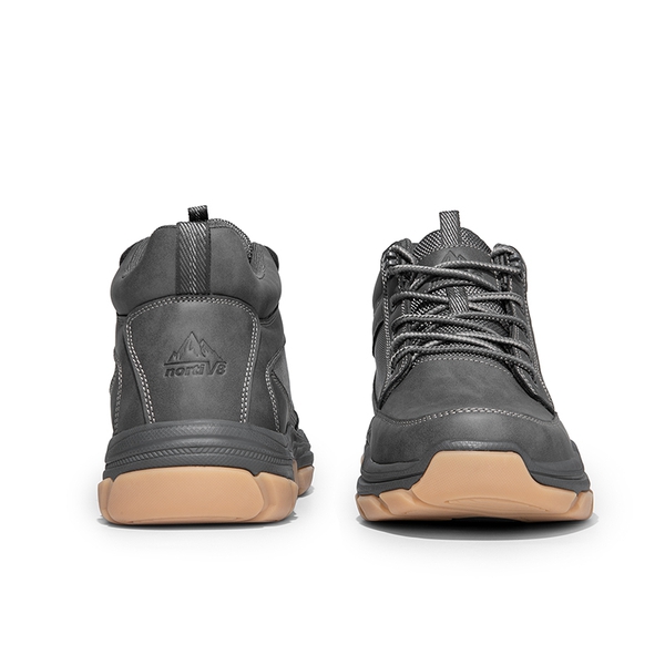 Men's Lightweight Vegan Leather Hiking Boots - GREY - 5